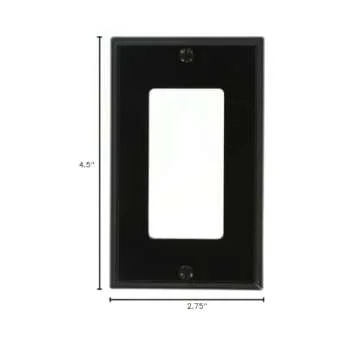 Leviton 80401-NE 1-Gang Black Decora Wallplate - Easy Installation