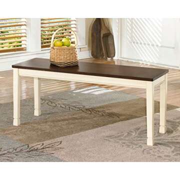 Signature Design by Ashley Whitesburg Cottage Rectangular Dining Bench – Stylish and Versatile