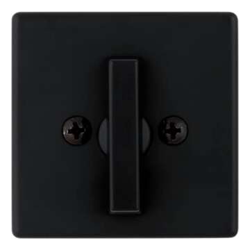 Kwikset 660 Contemporary Deadbolt Deadbolt Lock, Matte Black Square Exterior Keyed Front Entry Door, Pick Resistant SmartKey Rekey Security, Single Cylinder Dead Bolt