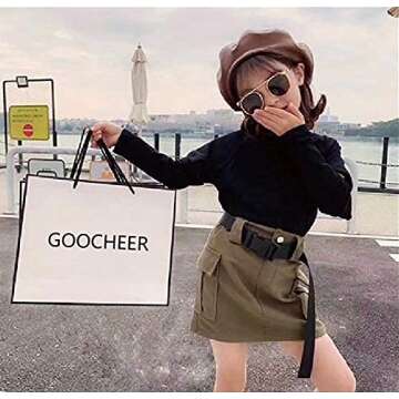 GOOCHEER Casual Toddler Girl Clothes Long Sleeves Knit Top Mini Skirt Set Toddler Girl Spring Fall W...
