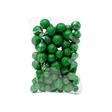 BANBERRY DESIGNS Red and Green Foam Balls 5 Bags Set of Glittered Vase Filler Decorative Balls Table Scatter Decorations Party Accessories Glittery Colored Snow Balls Balls Range 3/8" to 3/4" D.