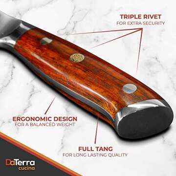 DaTerra Cucina Chef Knife - 8 Inch | Eisenrose German Steel Professional Kitchen Knives