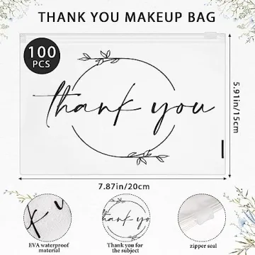 Ireer 100 Pcs Cosmetic Bags - Bulk Thank You Gifts