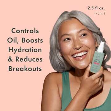Rael Face Mist, Miracle Clear Hydrating Facial Spray, Pore Control for Acne Prone & Oil with Succini...