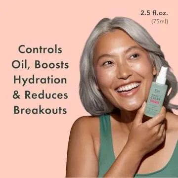 Rael Face Mist, Miracle Clear Hydrating Facial Spray, Pore Control for Acne Prone & Oil with Succini...