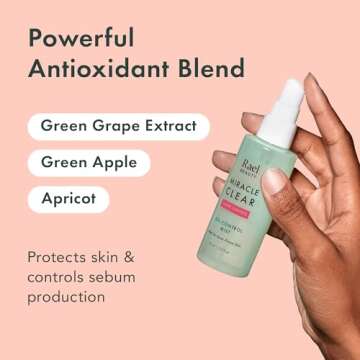 Rael Face Mist, Miracle Clear Hydrating Facial Spray, Pore Control for Acne Prone & Oil with Succinic Acid, Residue Free, Vegan, Korean Skin Care (2.5 fl oz)