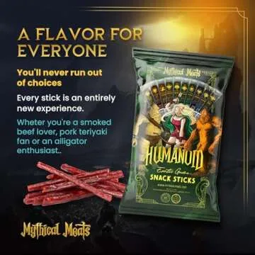 Mythical Meats Original & Humanoid Sampler Pack BUNDLE – 20 Exotic Game and Beef Snack Sticks – Dried & Dehydrated Meats Seasoned to Perfection – High Protein Snack Sticks