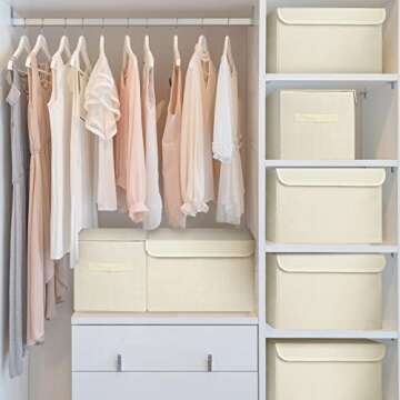 Bagnizer Linen Foldable Storage Bin - 4-Pack Organizer