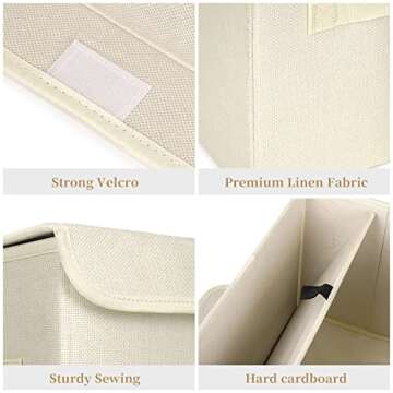 Bagnizer Linen Foldable Storage Bin - 4-Pack Organizer