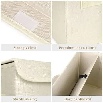 Bagnizer Linen Foldable Storage Bin - 4-Pack Organizer