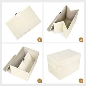 Bagnizer Linen Foldable Storage Bin - 4-Pack Organizer