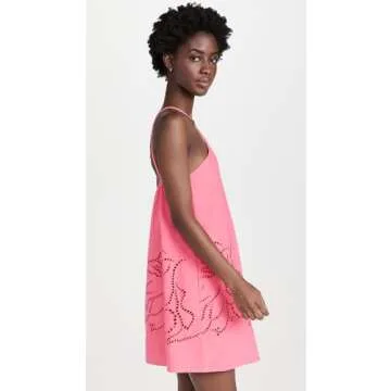MINKPINK Women's Darla Broderie Mini Dress, Pink, S