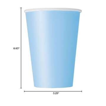 Powder Blue Solid Paper Cups - 12oz (Pack of 10) - Exquisite Color & Design - Perfect for Any Occasion