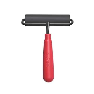 Speedball 4121 Deluxe Hard Rubber Brayer - 80 Durometer Roller with Wire Frame - 4 Inches