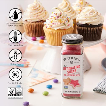 Watkins Red Decorating Sugar, Non-GMO, Kosher, 4.7 oz