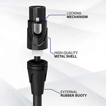 LyxPro 10 Feet XLR Microphone Cable Balanced Male to Female 3 Pin Mic Cord for Powered Speakers Audio Interface Professional Pro Audio Performance and Recording Devices - Blue