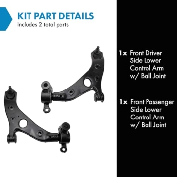 TRQ Front Lower Control Arm with Ball Joint Set Compatible with 2014-2020 Mazda 6 2013-2016 CX-5