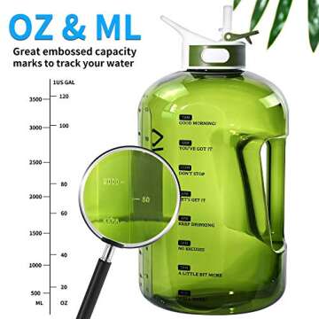 1 Gallon Motivational Water Bottle with Straw - 128 Oz