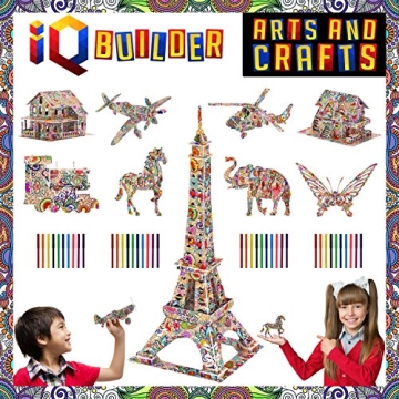 IQ BUILDER 3D Coloring Puzzle Set | Fun Arts and Crafts for All Ages | Educational and Engaging Acti...