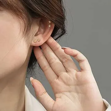 Daisy Stud Earrings in 925 Sterling Silver for Women