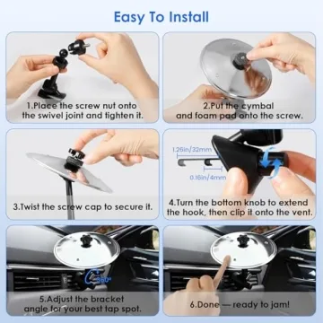 1797 2 Pack Car Cymbal Gift for Music Lovers and Commuters