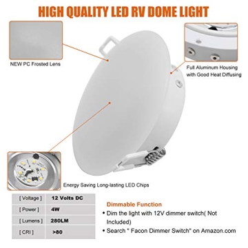 Facon 4.5Inch LED RV Puck Light: Durable, Bright & Stylish