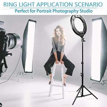 Professional Ring Light with Stand Dimmable LED Ring Light Bi-Color Selfie Ring Light for Phone, Makeup Selfie Photography Ring Light for Tiktok,YouTube,Instagram Video Shoot