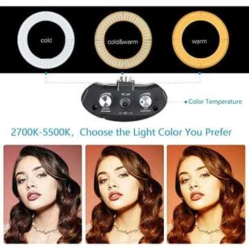 Dimmable LED Ring Light Stand for Videos and Selfies