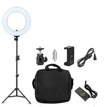 Dimmable LED Ring Light Stand for Videos and Selfies