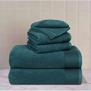 Belizzi Home 100% Cotton Ultra Soft 6 Pack Towel Set, Contains 2 Bath Towels 28x55 inchs, 2 Hand Tow...