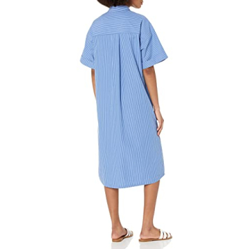 Marla Drop Shoulder Midi Shirt Dress for Women | Dazzling Blue