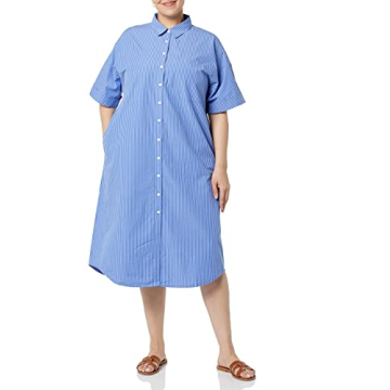 Marla Drop Shoulder Midi Shirt Dress for Women | Dazzling Blue