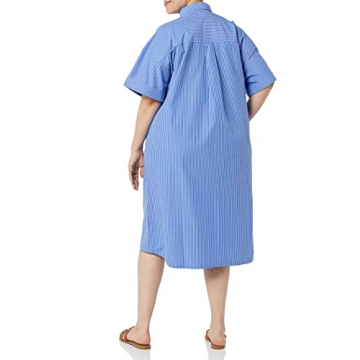 Marla Drop Shoulder Midi Shirt Dress for Women | Dazzling Blue