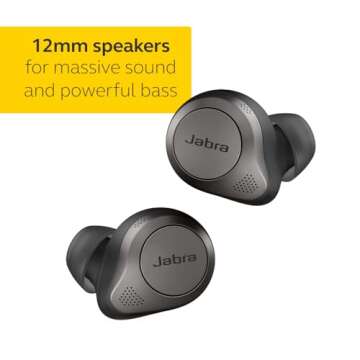 Jabra Elite 85t True Wireless Bluetooth Earbuds, Titanium Black – Advanced Noise-Cancelling Earbuds with Charging Case for Calls & Music – Wireless Earbuds with Superior Sound & Premium Comfort