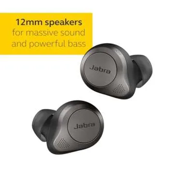 Jabra Elite 85t True Wireless Bluetooth Earbuds, Titanium Black – Advanced Noise-Cancelling Earbuds with Charging Case for Calls & Music – Wireless Earbuds with Superior Sound & Premium Comfort