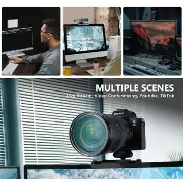 【CM01】 RAUBAY Monitor Top Camera Mount Clamp, Hanging Webcam Stand with 1/4" Screw, for Live Stream, Video Conferencing, YouTube, TikTok, etc.