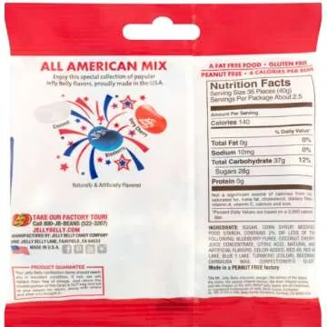 Needzo Red, White, and Blue Fruit Flavored Jelly Beans, American Mix Shareable Candy, Gourmet Chewy Candies for 4th of July and Birthday Parties, Pack of 3 (Red White Blue)