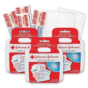Johnson & Johnson First Aid Kit for Travel & Home - Pack of 3
