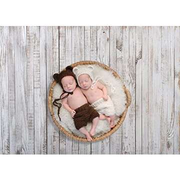 WOLADA 7x5FT Vintage Wood Backdrop Retro Rustic White Gray Wooden Floor Backdrops for Photography Kids Adult Photo Booth Video Shoot Vinyl Studio Prop 11890