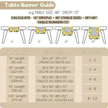 WHOMEAF Capri Blue Lemon Table Runner Italy Tile Burlap Artificial Yellow Lemon Fruit Table Runners Farmhouse Coffee Table Center Decor for Home Kitchen Dining Party Patio Indoor Outdoor 13x72 Inch