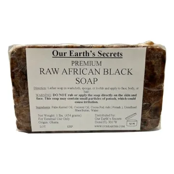 100% Natural Raw African Black Soap - 1 lb. for Radiant Skin