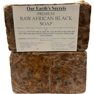 Raw African Black Soap 1 lb Natural Skincare Ghana
