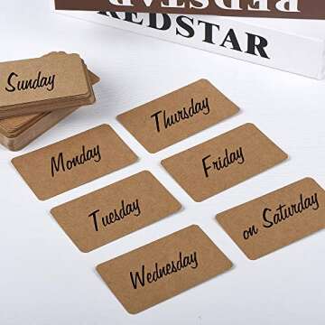 Nettbe 100pcs 3.54"x2" Blank Kraft Paper Business Card, Words Message Notes paper Tags, Mini Craft Cardboard Festival gifts