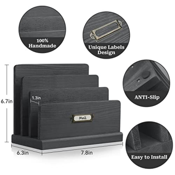 Rustic Wooden Mail Organizer for Stylish Office Decor