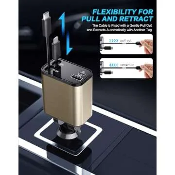 Mifanstech Retractable 4-in-1 Car Charger - Fast Charging Solution