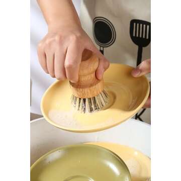 Eco-Friendly Dish Brush Kitchen Scrub Set of 3 for Cleaning