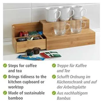 Bamboo Tea Bag Organizer with Drawer for Kitchen