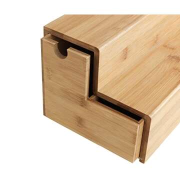 Bamboo Tea Bag Organizer with Drawer for Kitchen