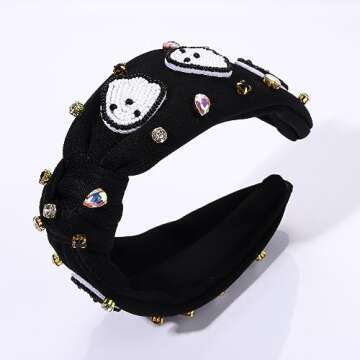 MOLOCH Halloween Knotted Headband for Women CrystalGhost Pumpkin Candy Corn Spider Web Headband Party Costume Hair Accessories Gift