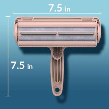 DELOMO Pet Hair Remover Roller - Dog & Cat Fur Remover with Self-Cleaning Base - Efficient Animal Hair Removal Tool - Perfect for Furniture, Couch, Carpet, Car Seat, Pink